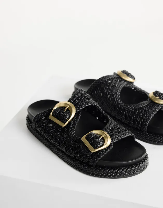 Gisella Slides (Black)  - By Billini sold by Charcoal Clothing