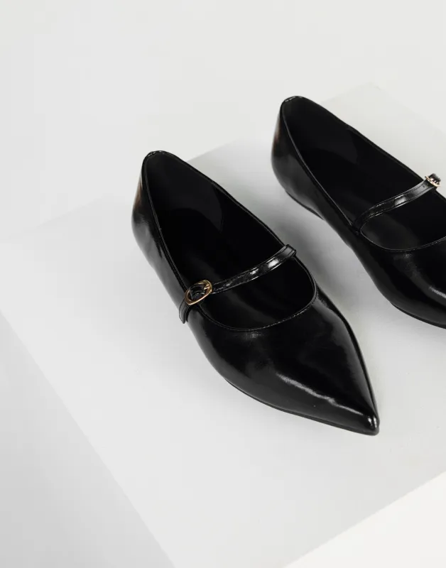 Harriette Ballet Flat (Black Shine)  - By Billini sold by Charcoal Clothing