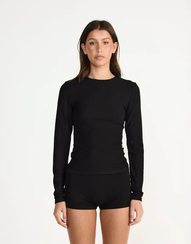 Cali Long Sleeve Top (Black) sold by Charcoal Clothing