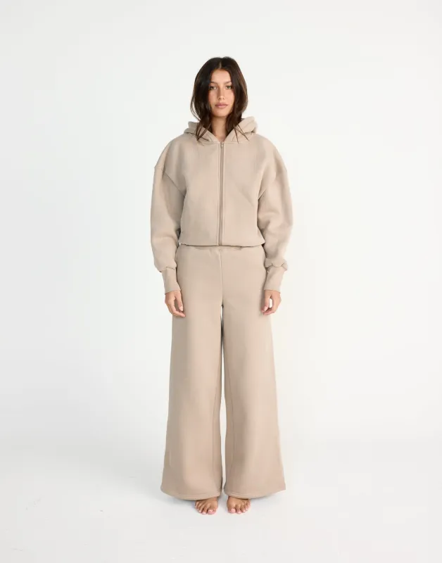 River Wide Leg Tracksuit Pants (Stone) sold by Charcoal Clothing