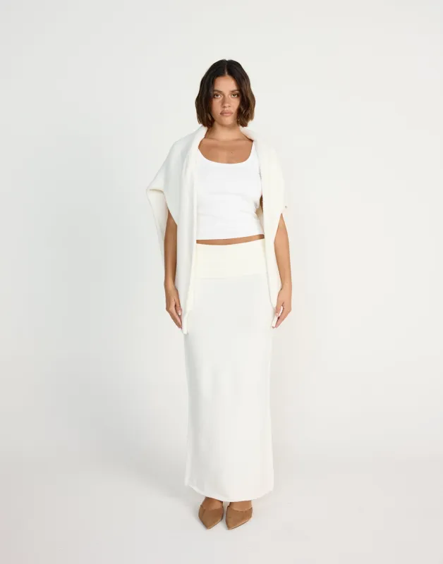 Seline Maxi Skirt (Off White) sold by Charcoal Clothing
