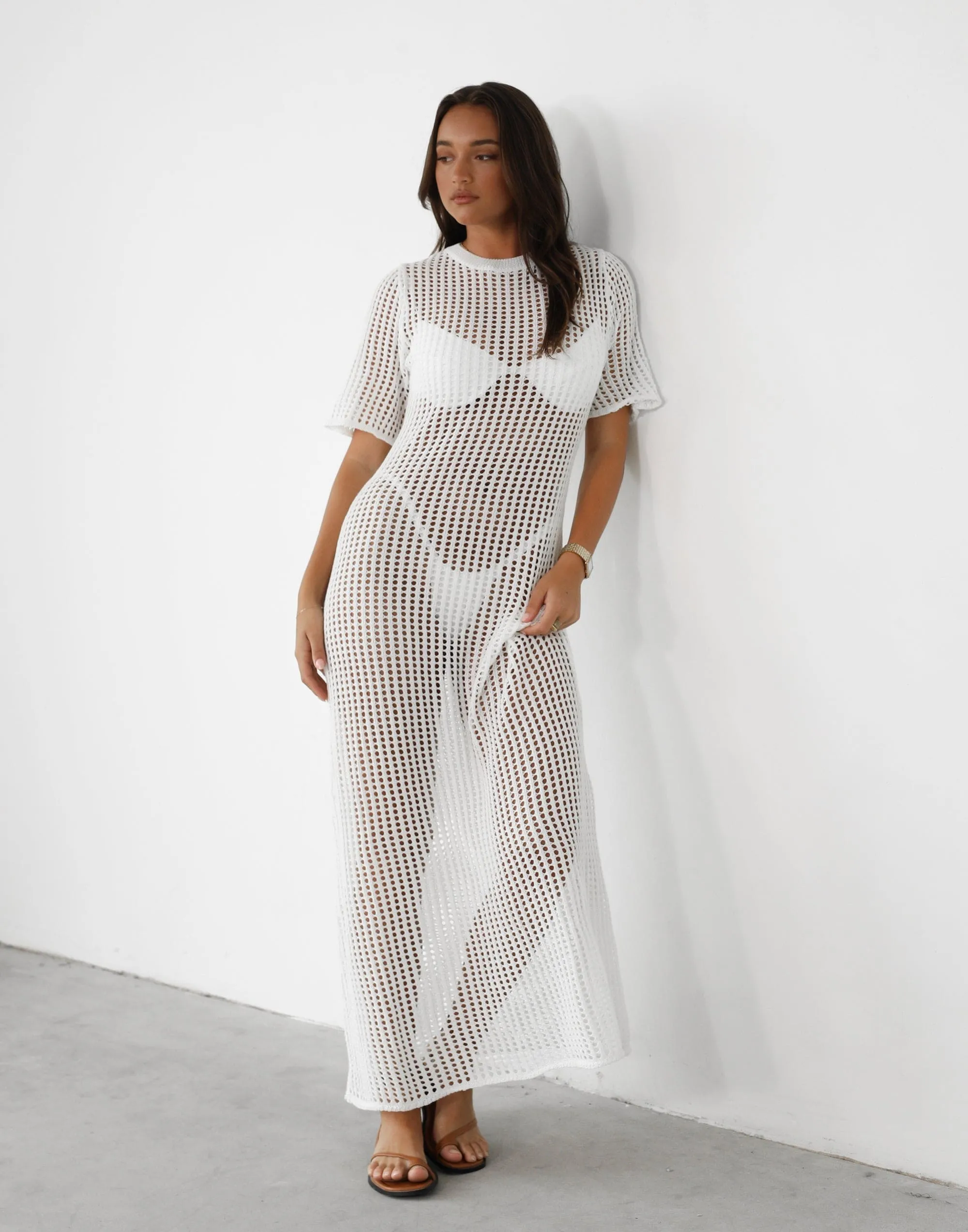 Phoemela Maxi Dress (White) sold by Charcoal Clothing