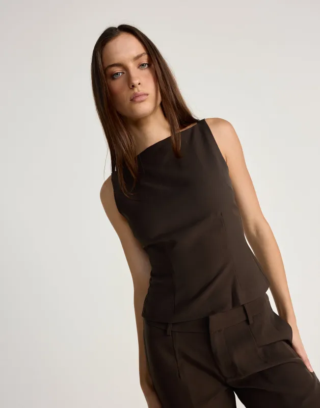 Tanner Top (Chocolate) sold by Charcoal Clothing