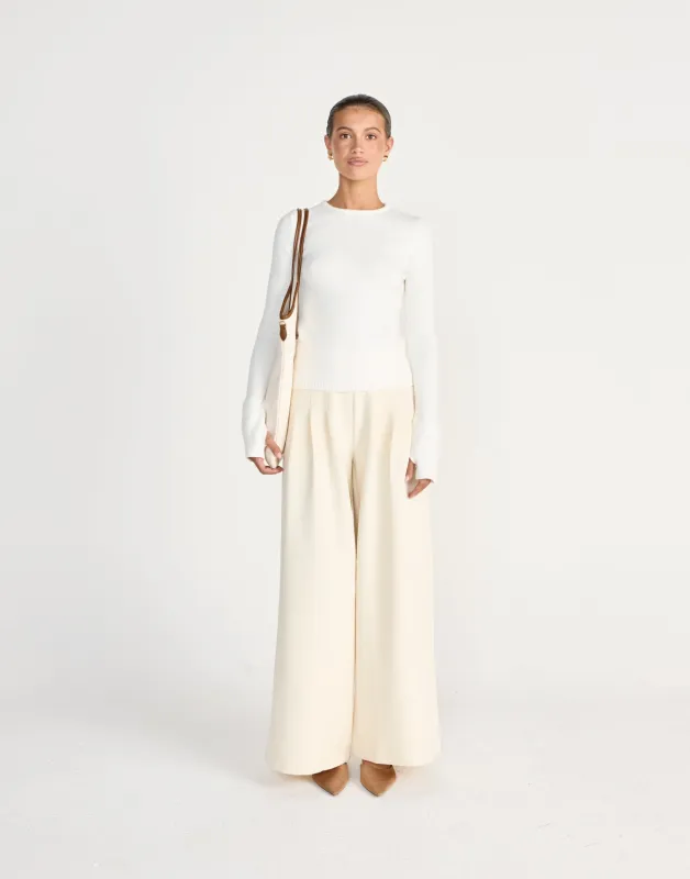 Talise Long Sleeve Top (Off White) sold by Charcoal Clothing