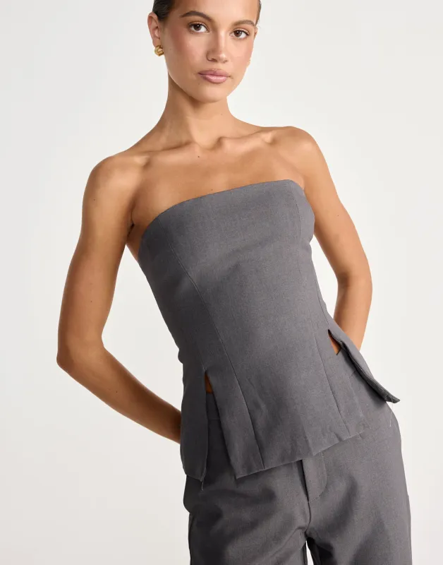 Hollis Top (Slate) sold by Charcoal Clothing