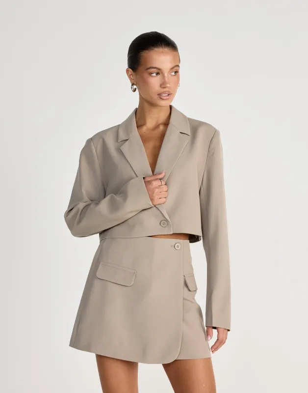 Waverly Mini Skirt (Dusty Sage) sold by Charcoal Clothing