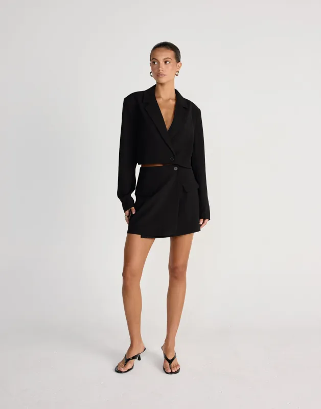 Waverly Cropped Blazer (Black) sold by Charcoal Clothing