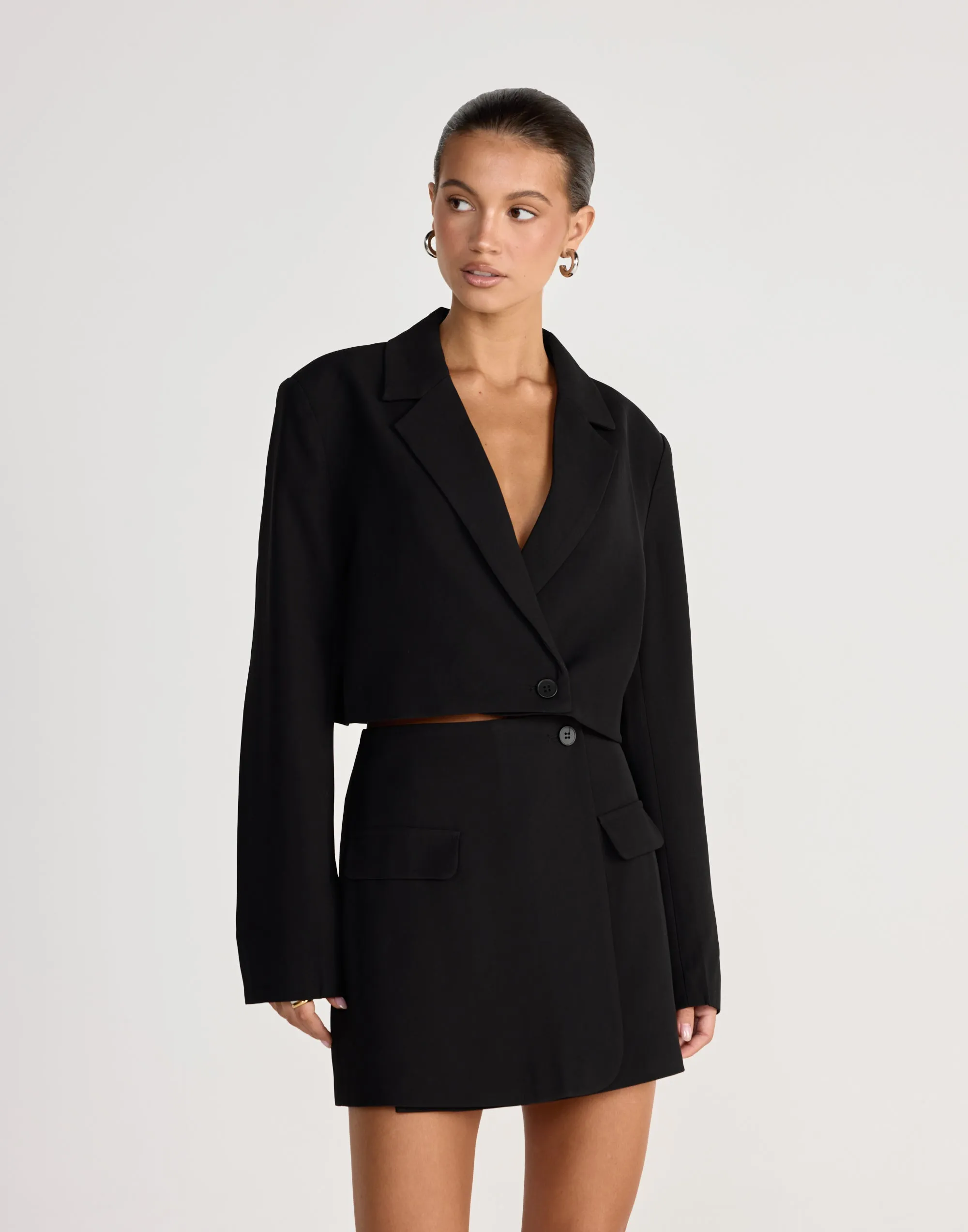 Waverly Cropped Blazer (Black) sold by Charcoal Clothing product image thumbnail 3