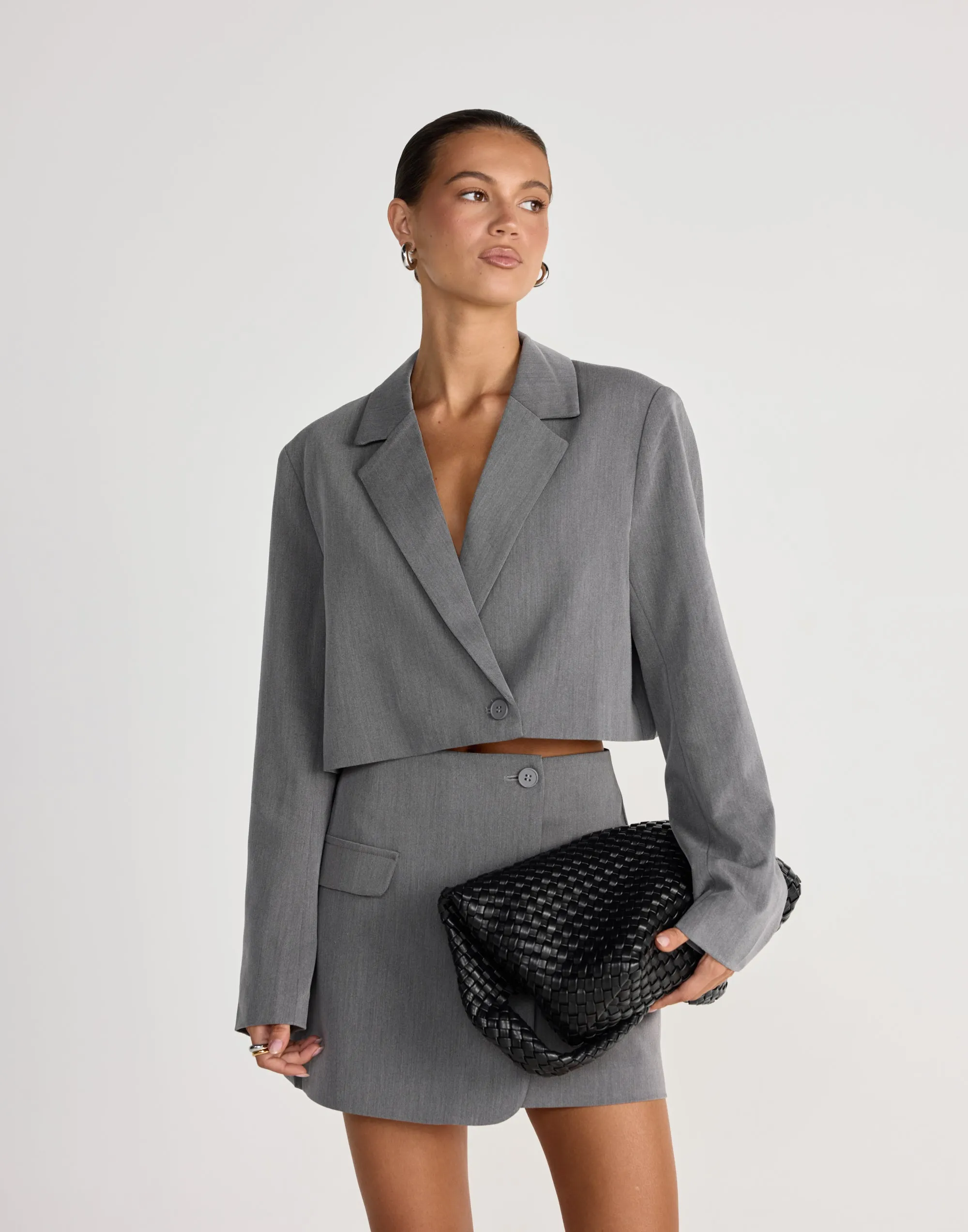Waverly Cropped Blazer (Grey) sold by Charcoal Clothing product image thumbnail 4