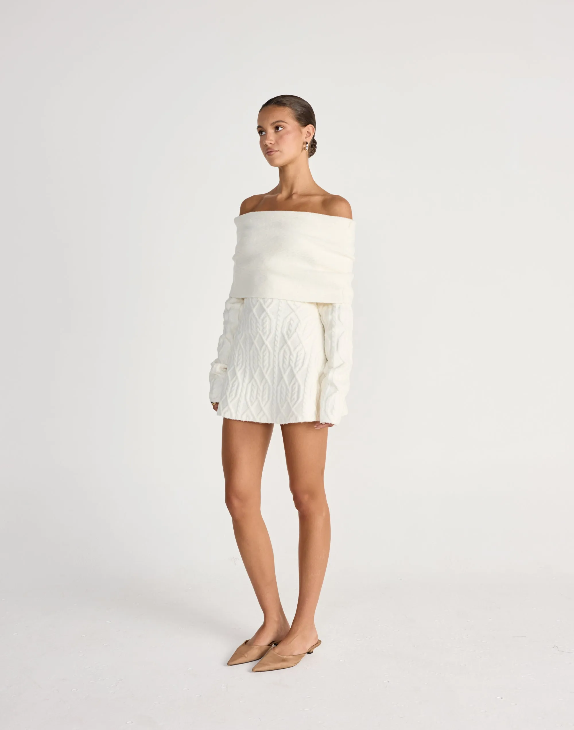 Pavati Long Sleeve Mini Dress (Off White) sold by Charcoal Clothing product image thumbnail 5