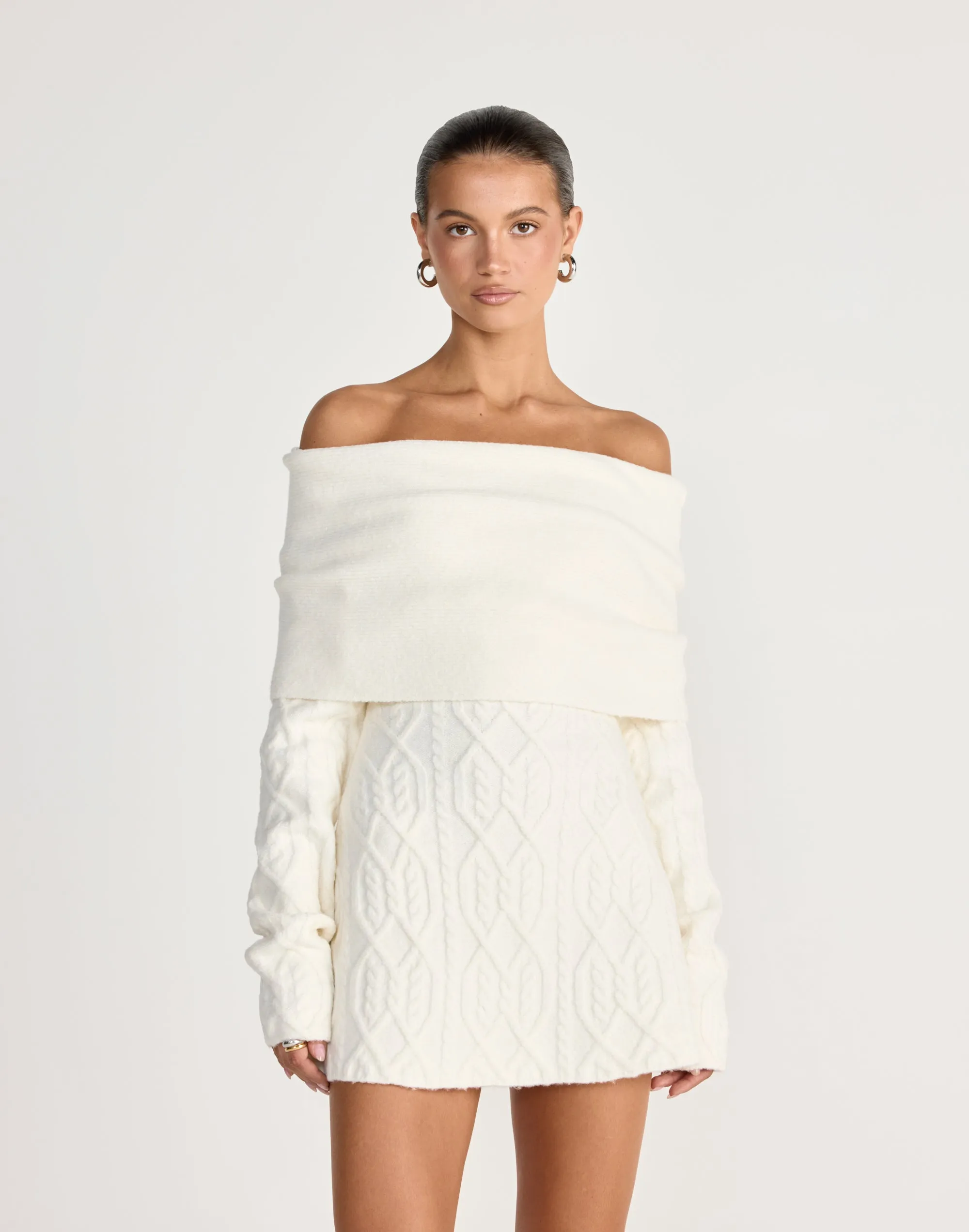 Pavati Long Sleeve Mini Dress (Off White) sold by Charcoal Clothing product image thumbnail 3