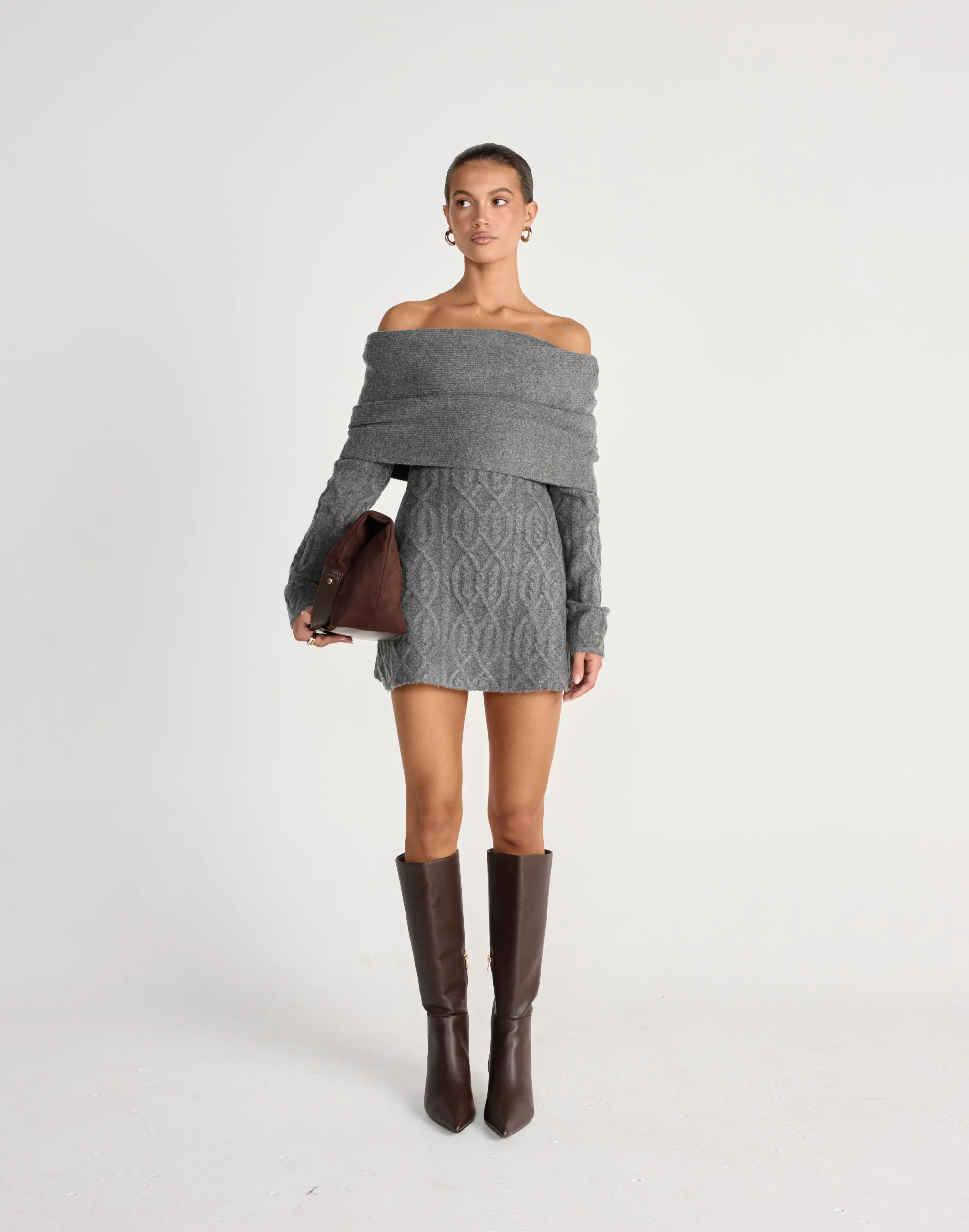 Pavati Long Sleeve Mini Dress (Slate) sold by Charcoal Clothing