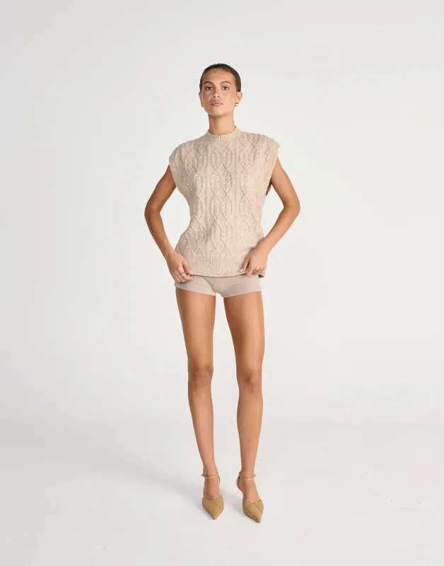 Oriana Vest (Latte) sold by Charcoal Clothing