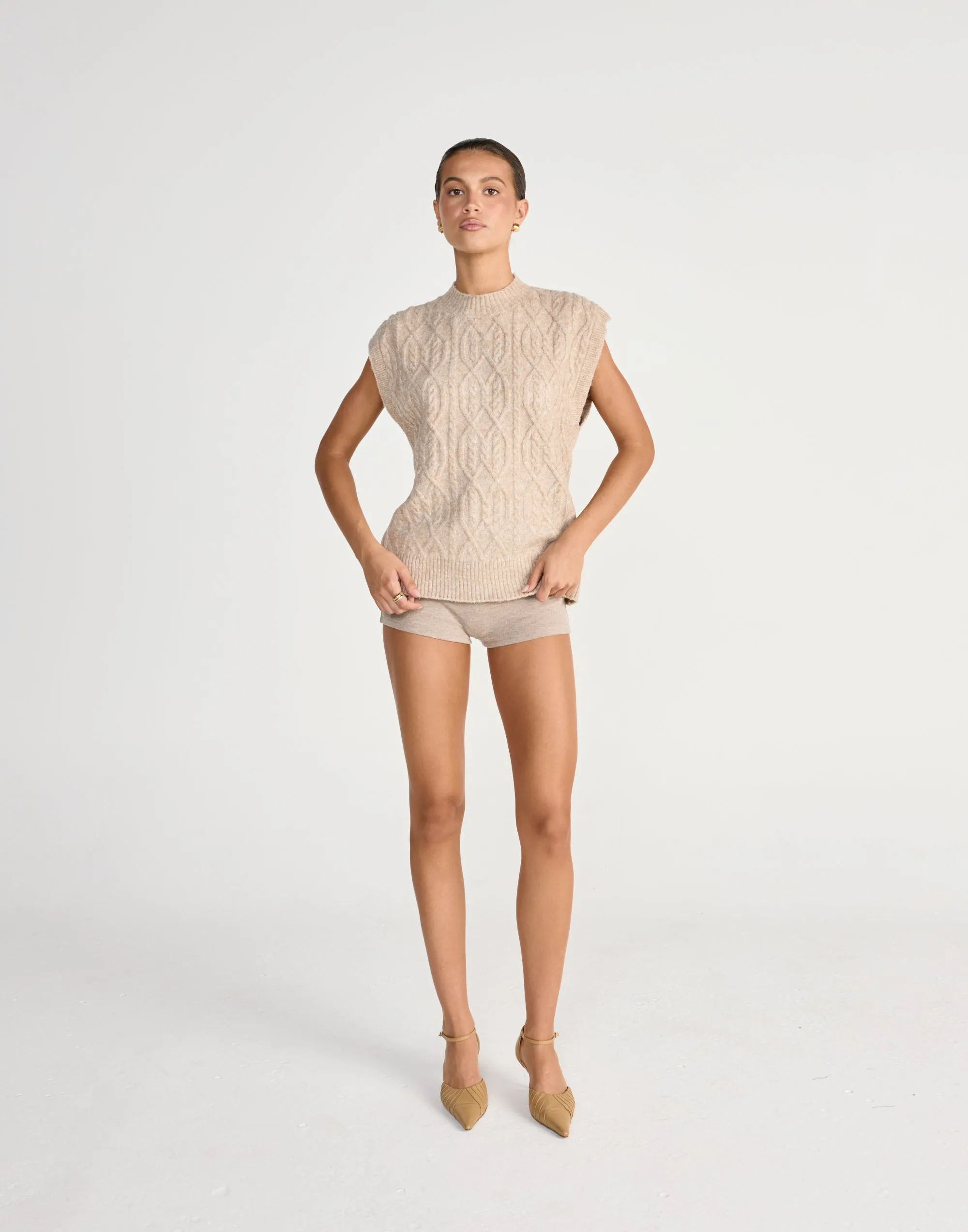 Oriana Vest (Latte) sold by Charcoal Clothing