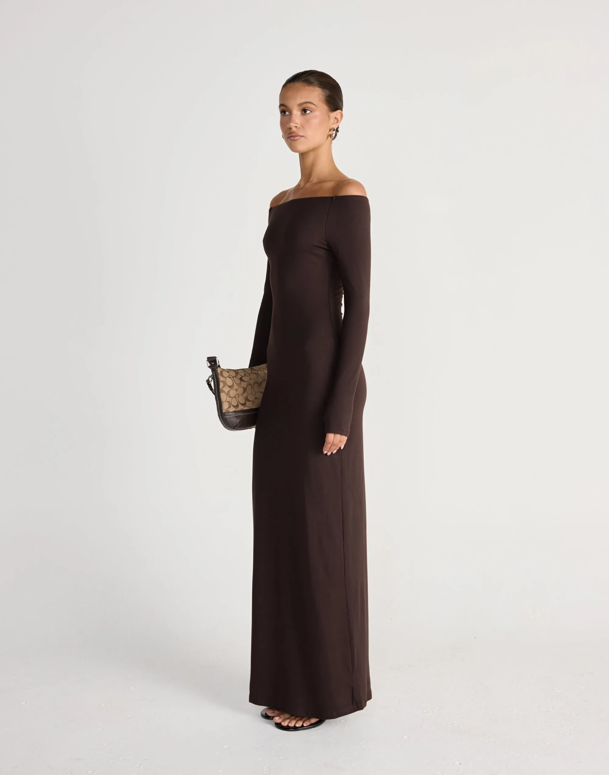 Liora Long Sleeve Maxi Dress (Chocolate) sold by Charcoal Clothing product image thumbnail 4