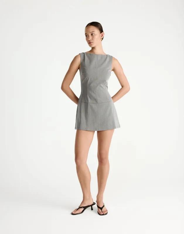 Flux Mini Dress (Grey) sold by Charcoal Clothing