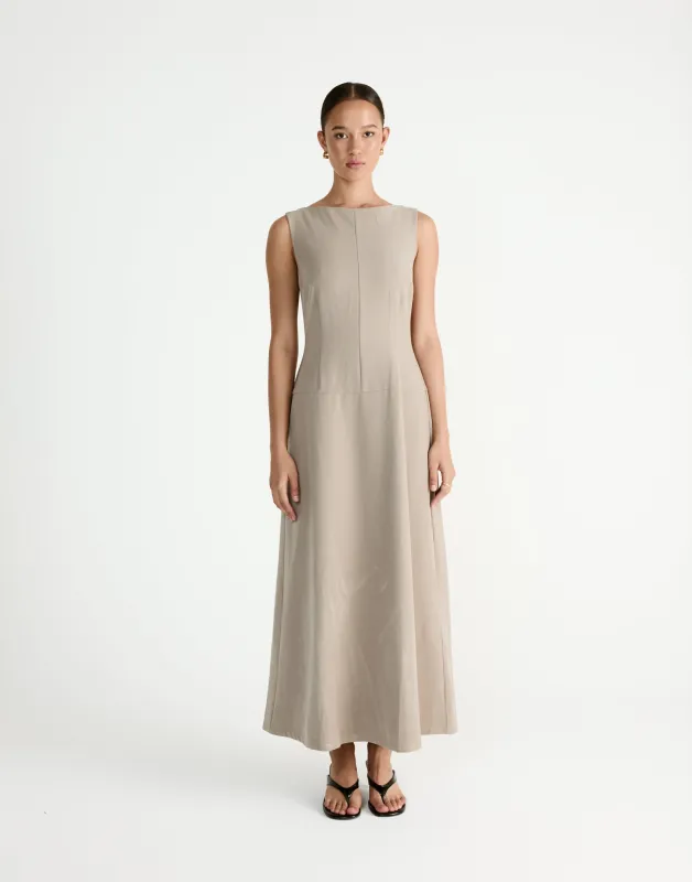 Flux Maxi Dress (Pebble) sold by Charcoal Clothing