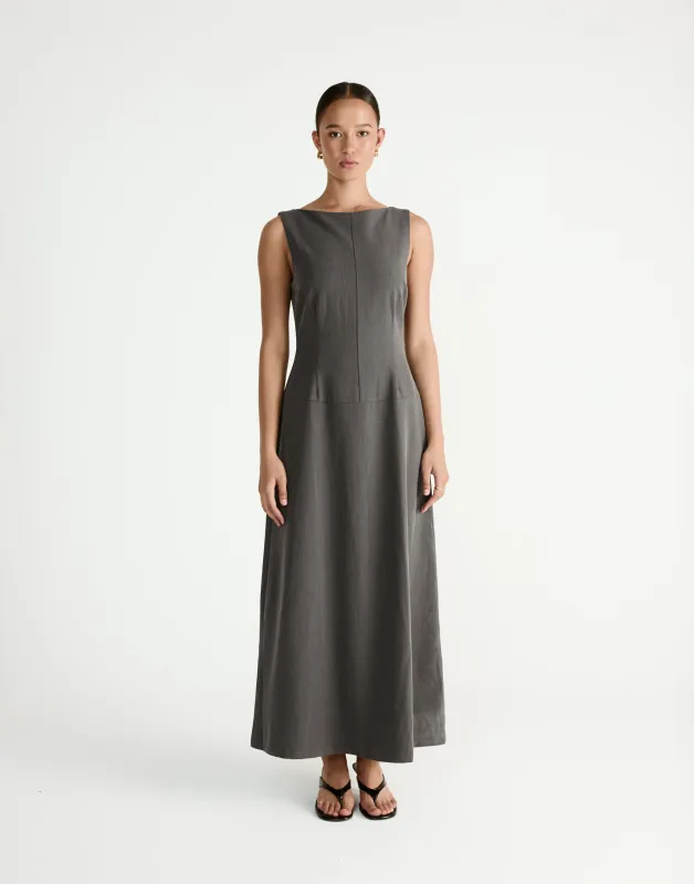 Flux Maxi Dress (Grey) sold by Charcoal Clothing