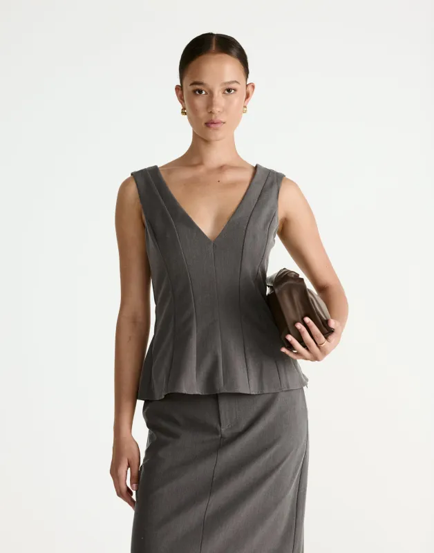 Giana Top (Grey) sold by Charcoal Clothing