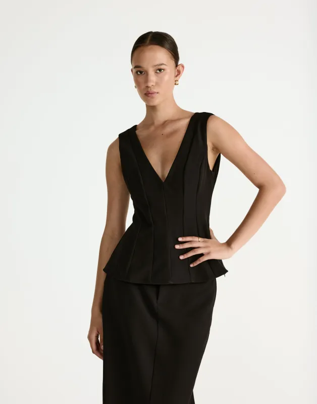 Giana Top (Black) sold by Charcoal Clothing