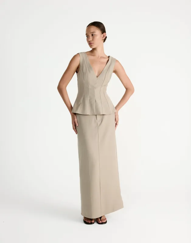 Giana Maxi Skirt (Dusty Sage) sold by Charcoal Clothing