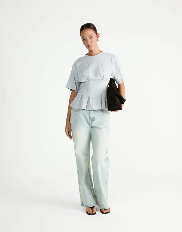 Chaya Top (Grey Marle) sold by Charcoal Clothing