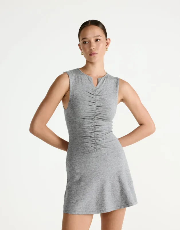Laney Mini Dress (Grey Marle) sold by Charcoal Clothing