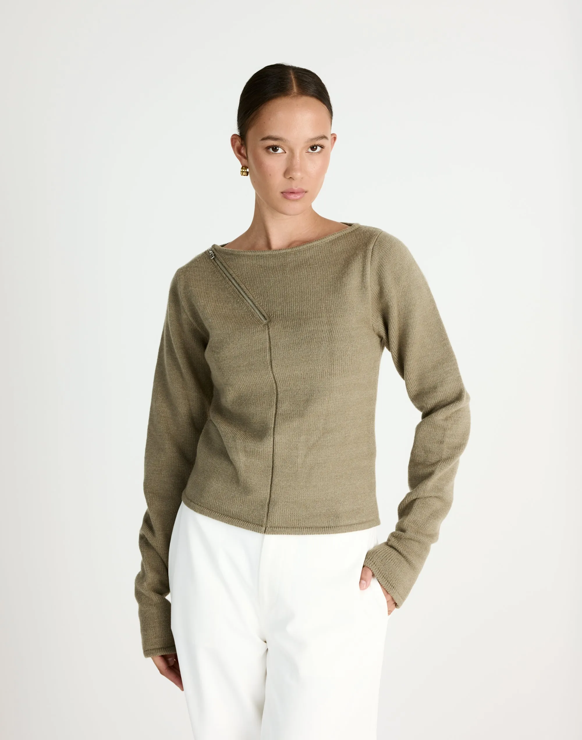 Wynter Long Sleeve Top (Dusty Olive) sold by Charcoal Clothing product image thumbnail 3