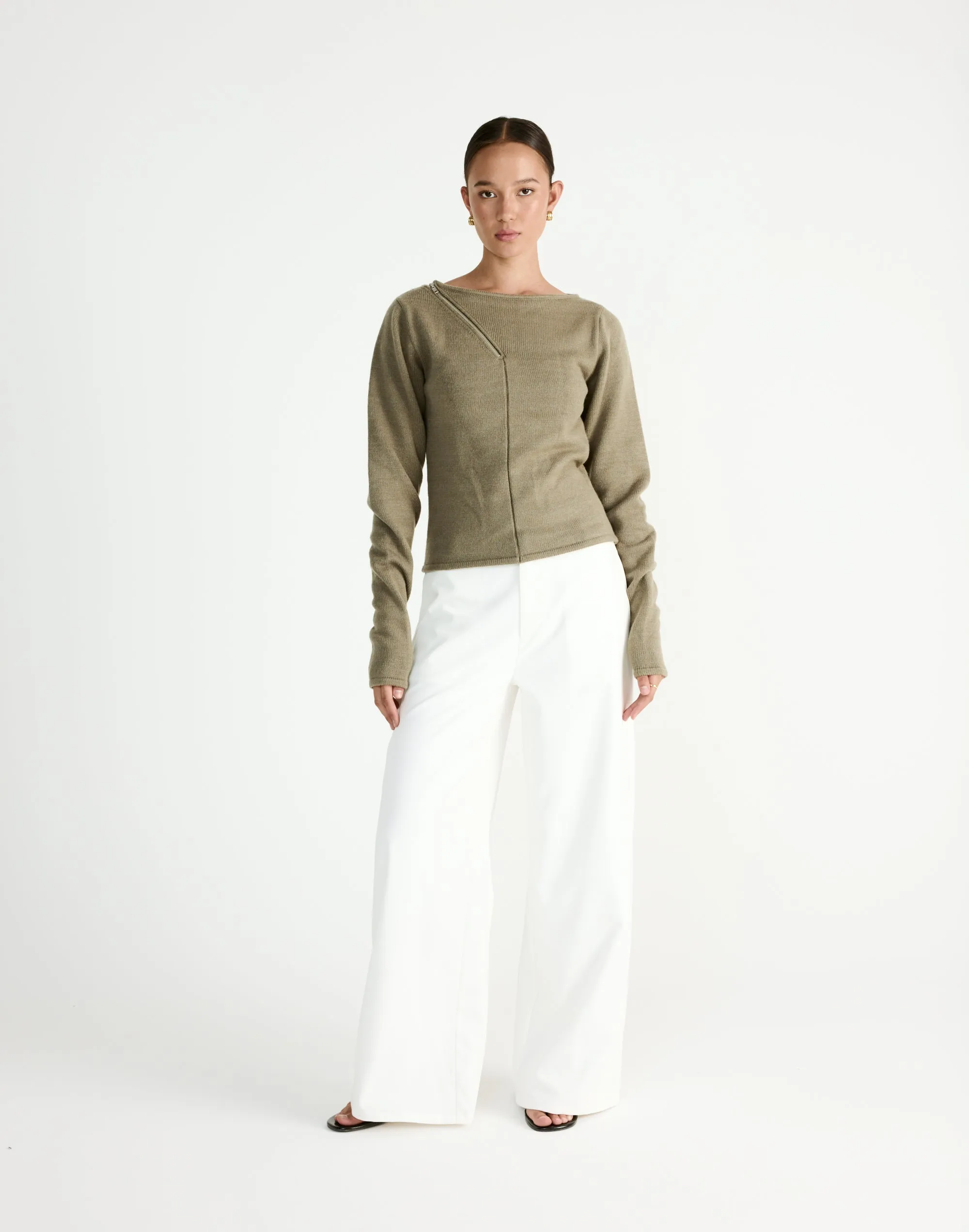 Wynter Long Sleeve Top (Dusty Olive) sold by Charcoal Clothing product image thumbnail 4