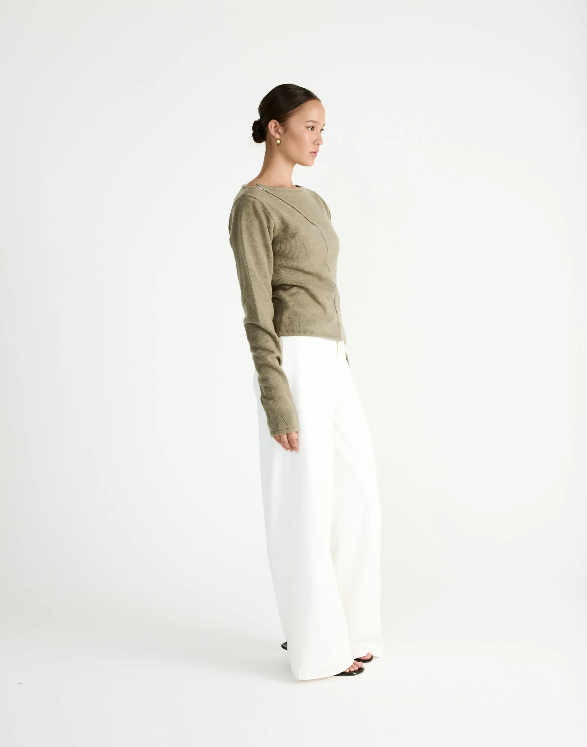 Wynter Long Sleeve Top (Dusty Olive) sold by Charcoal Clothing product image thumbnail 5