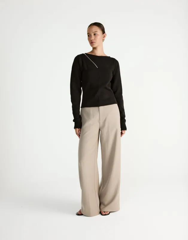 Wynter Long Sleeve Top (Black) sold by Charcoal Clothing