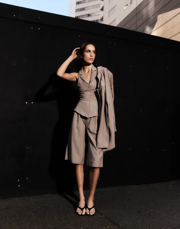 Emmett Midi Pants (Pebble) sold by Charcoal Clothing