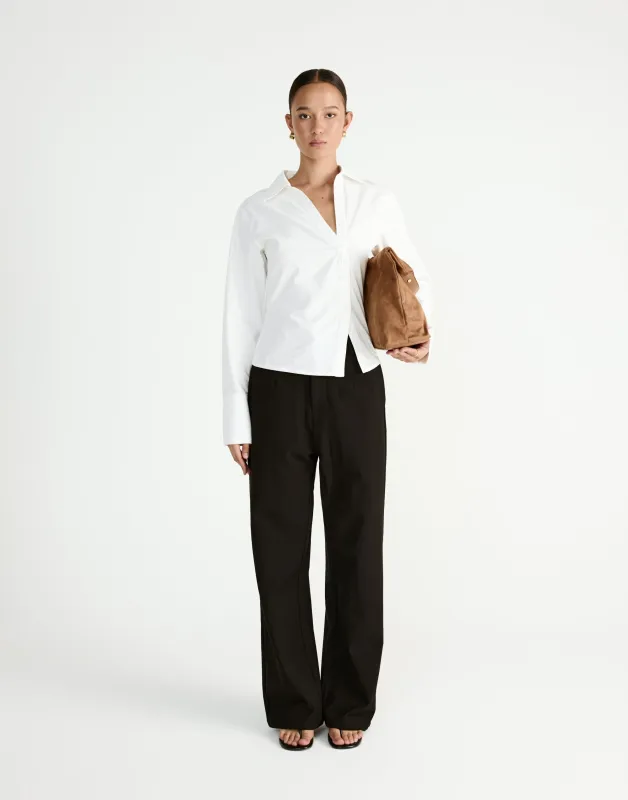 Judah Long Sleeve Top (White) sold by Charcoal Clothing