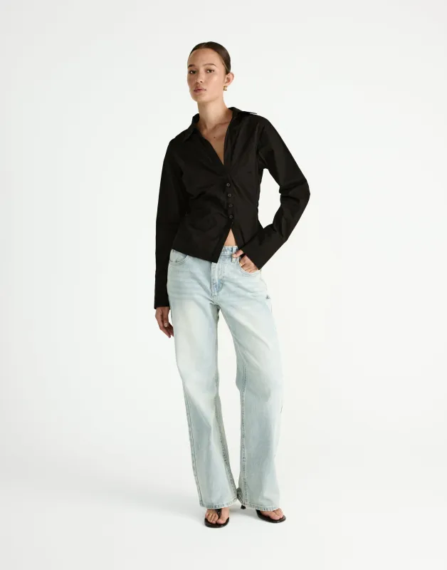 Judah Long Sleeve Top (Black) sold by Charcoal Clothing