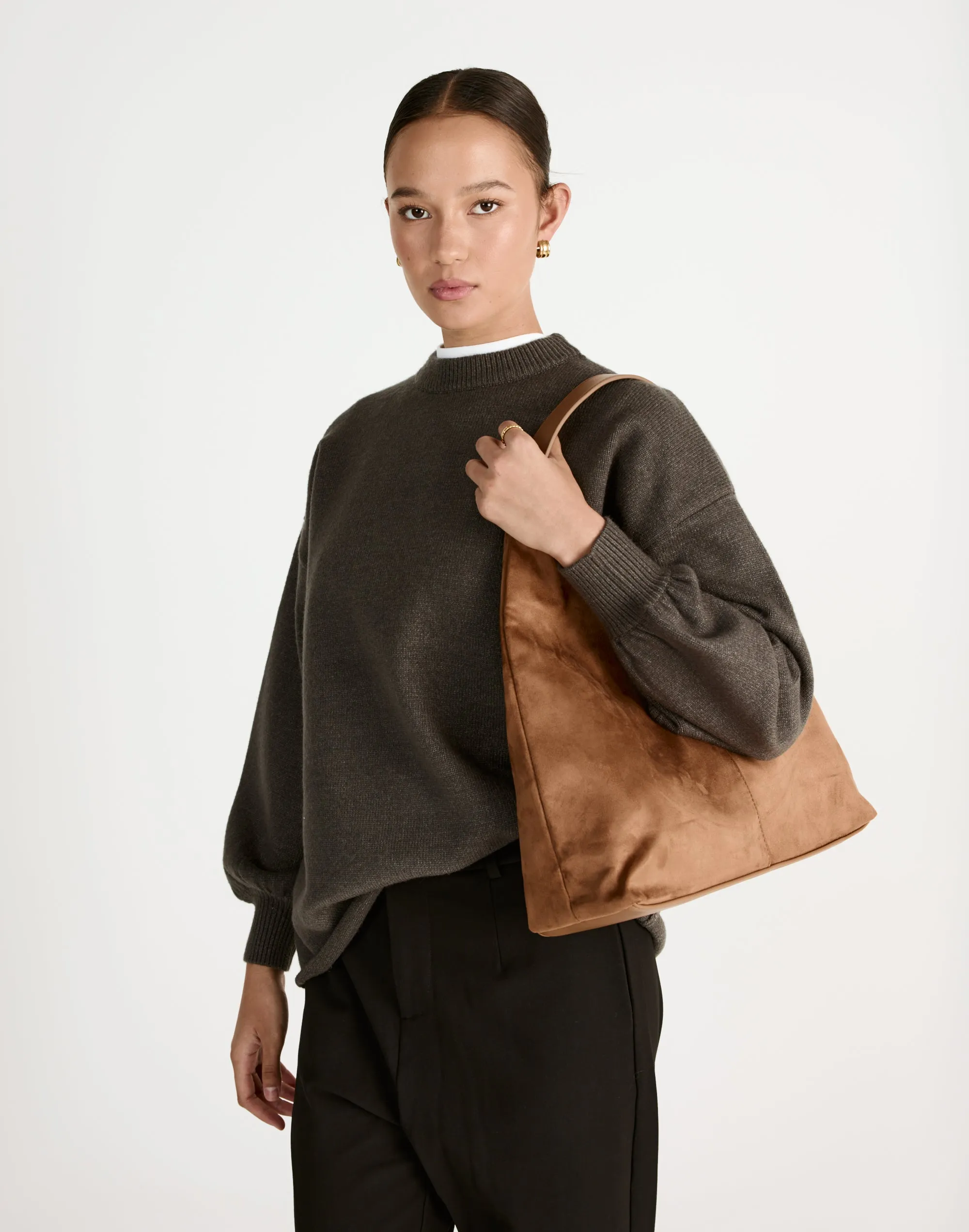Tammy Shoulder Bag (Dark Tan Suede) - By Billini sold by Charcoal Clothing product image thumbnail 3