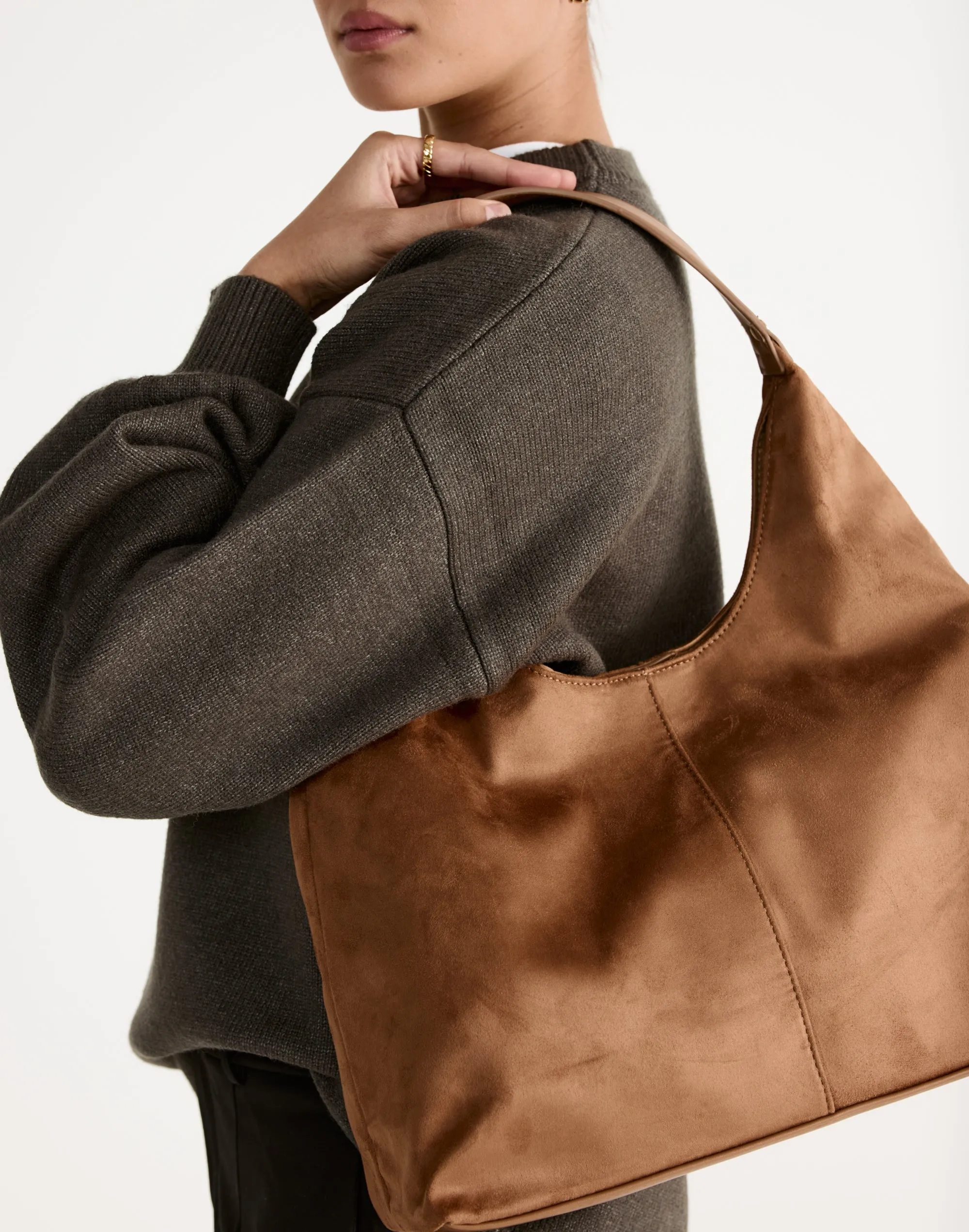 Tammy Shoulder Bag (Dark Tan Suede) - By Billini sold by Charcoal Clothing product image thumbnail 2