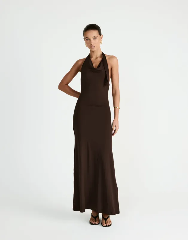 Jairo Maxi Dress (Chocolate) sold by Charcoal Clothing