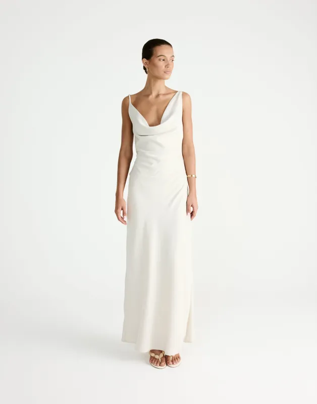 Adley Maxi Dress (Oat) sold by Charcoal Clothing