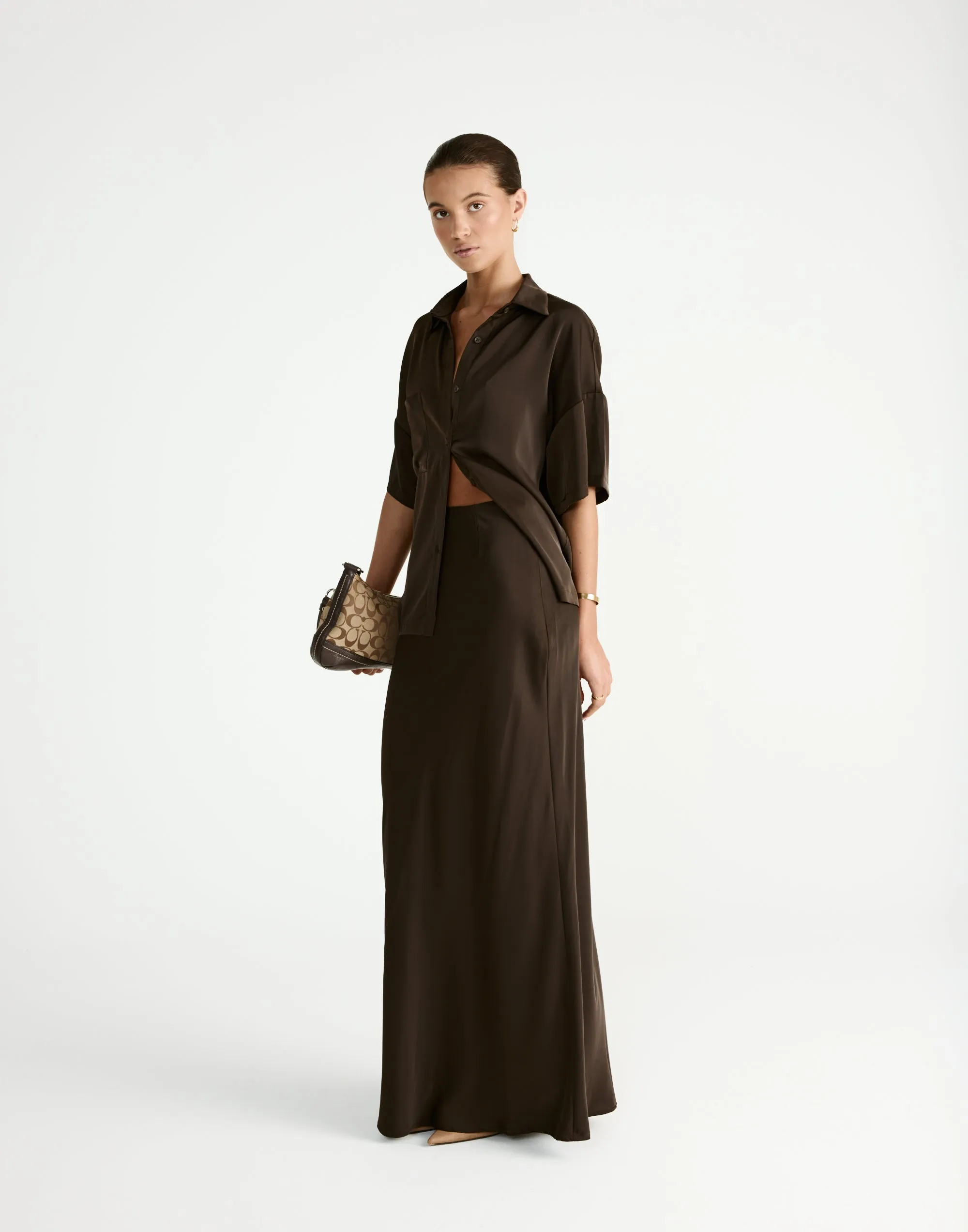 Morena Maxi Skirt (Chocolate) sold by Charcoal Clothing product image thumbnail 4