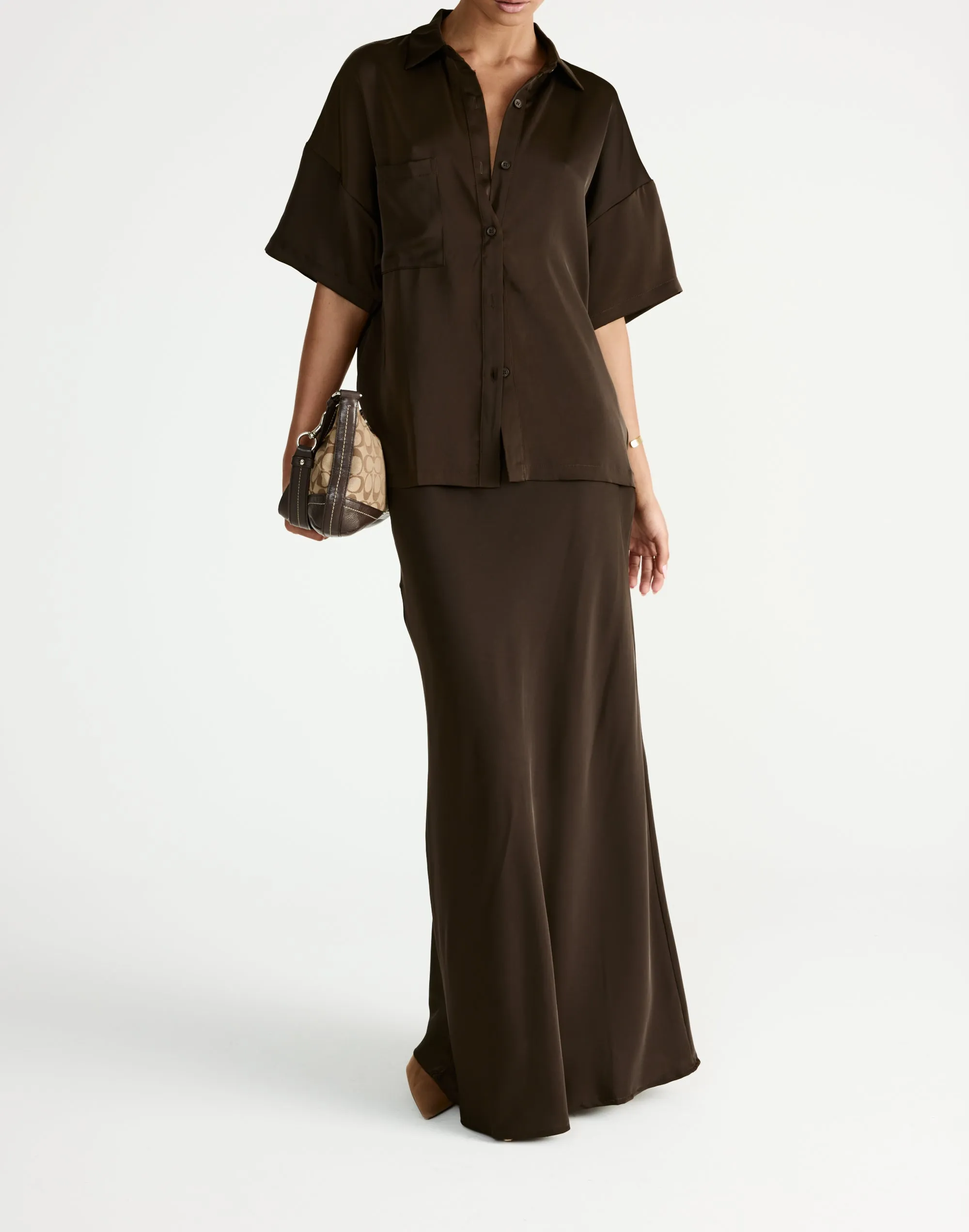 Morena Maxi Skirt (Chocolate) sold by Charcoal Clothing product image thumbnail 3