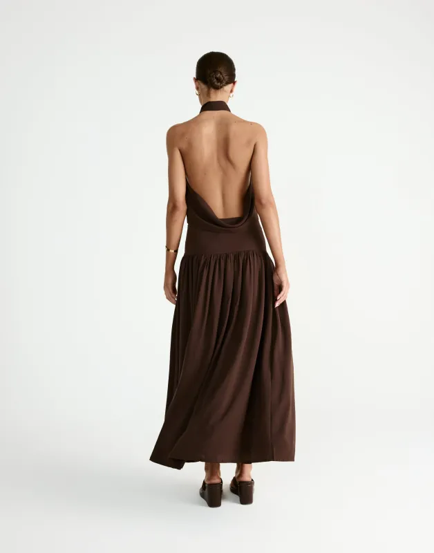 Flynn Maxi Skirt (Chocolate) sold by Charcoal Clothing