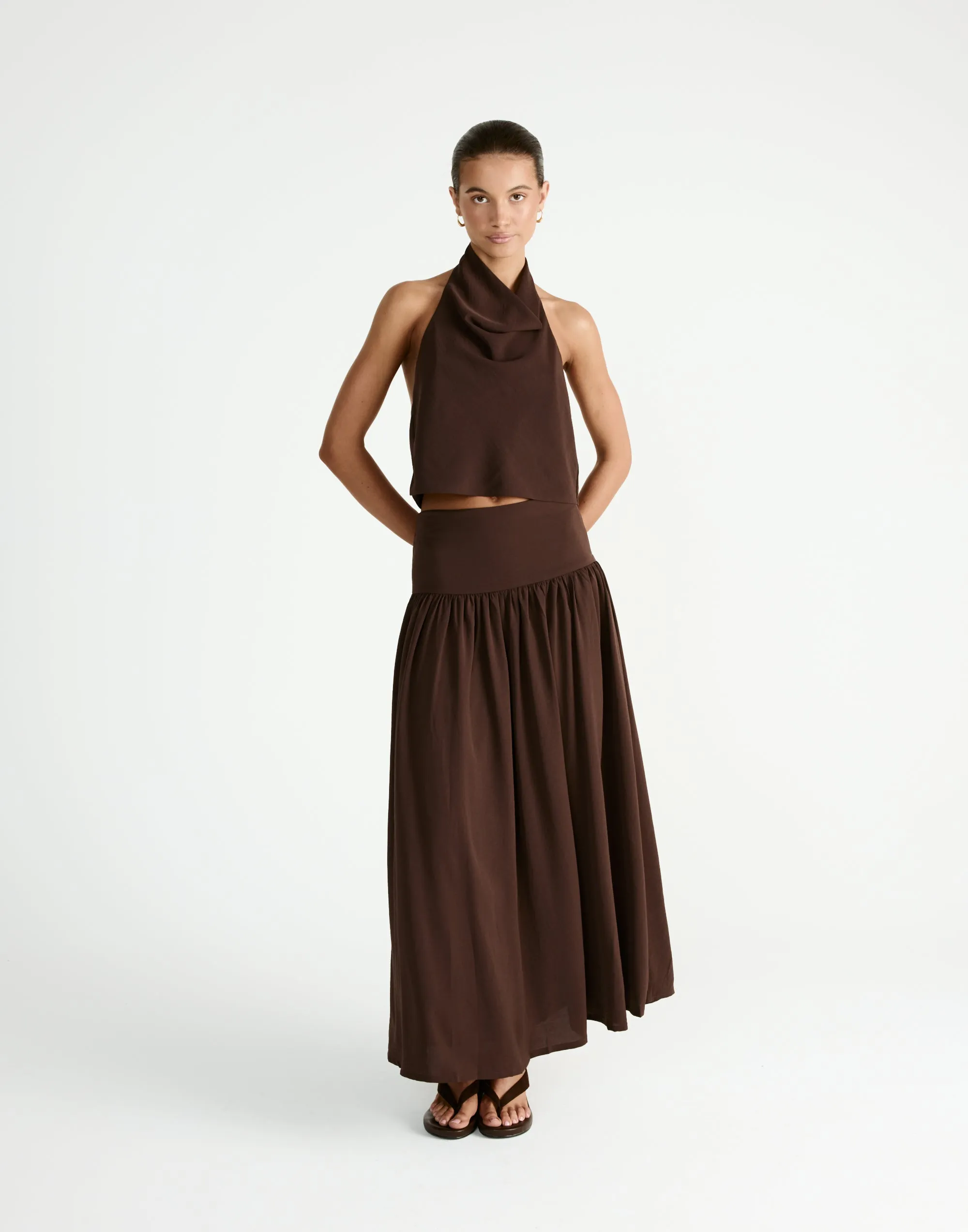 Flynn Maxi Skirt (Chocolate) sold by Charcoal Clothing product image thumbnail 3