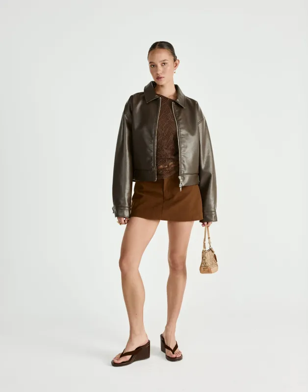 Abril Long Sleeve Top (Chocolate) sold by Charcoal Clothing