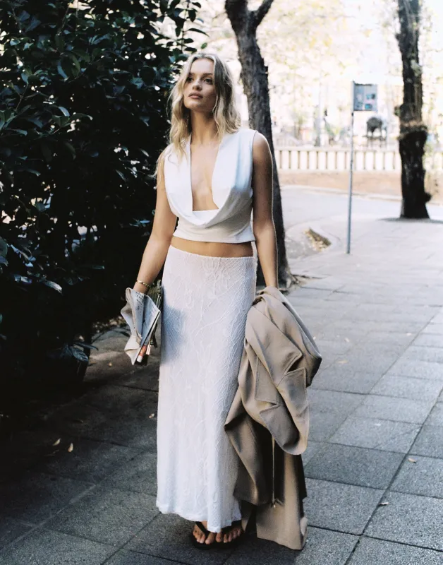 Sita Maxi Skirt (White) sold by Charcoal Clothing