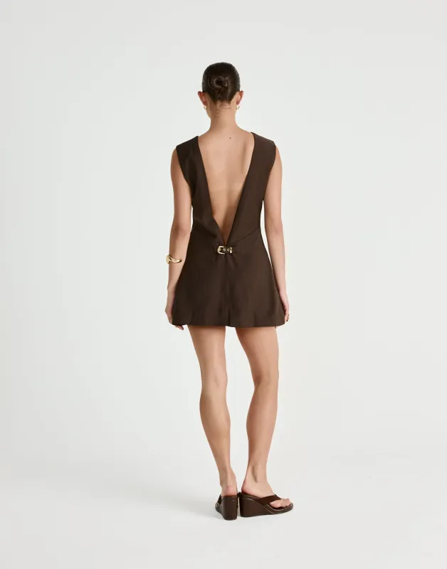 Cedric Mini Dress (Chocolate) sold by Charcoal Clothing