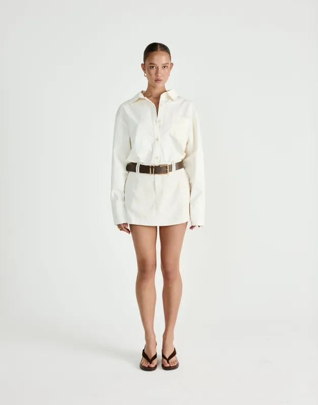 Lettie Mini Skirt (Oat) sold by Charcoal Clothing