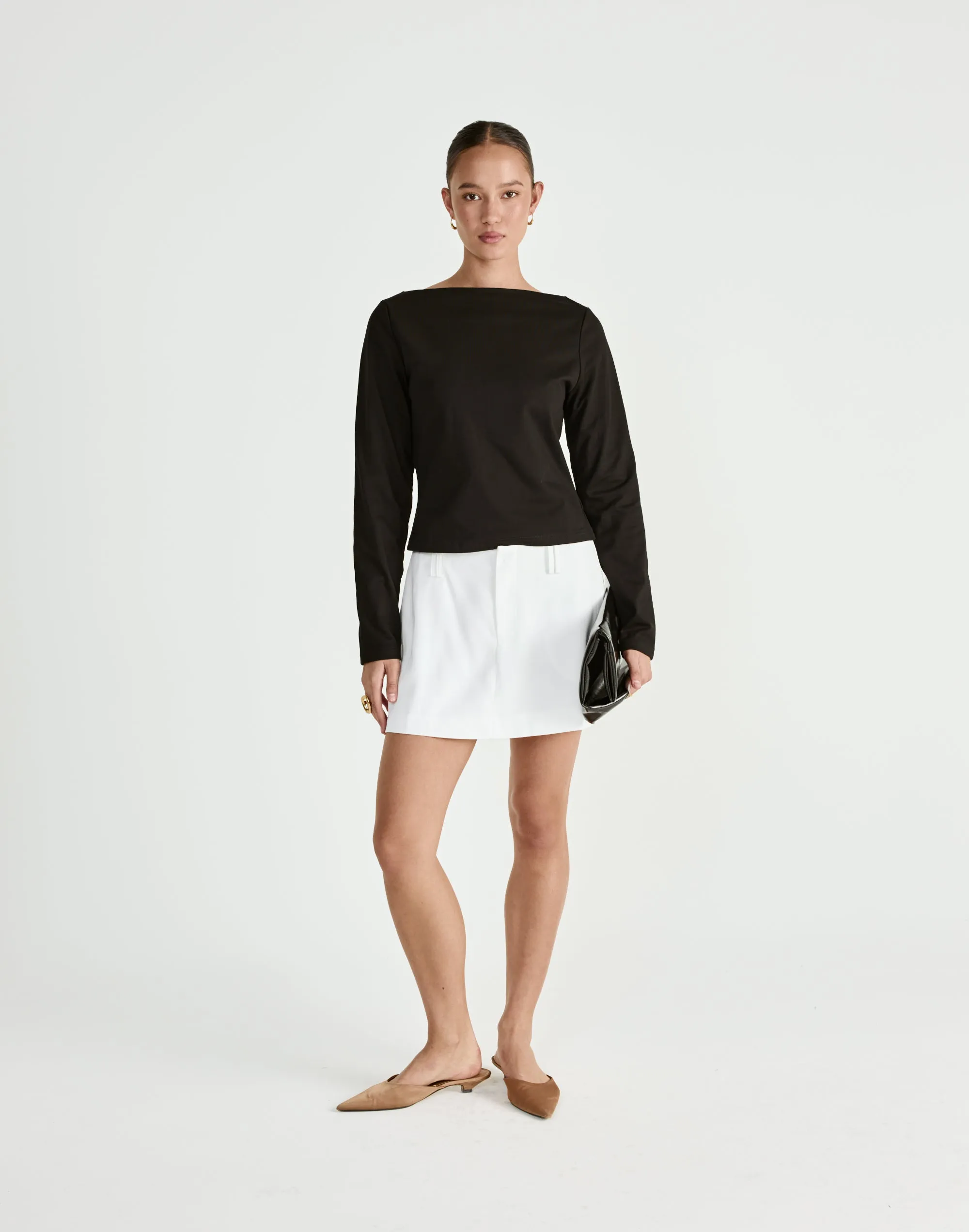 Lettie Mini Skirt (White) sold by Charcoal Clothing
