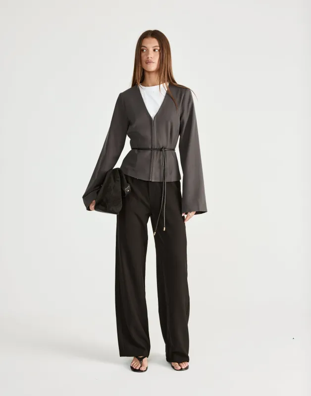 Norinne Long Sleeve Top (Slate) sold by Charcoal Clothing