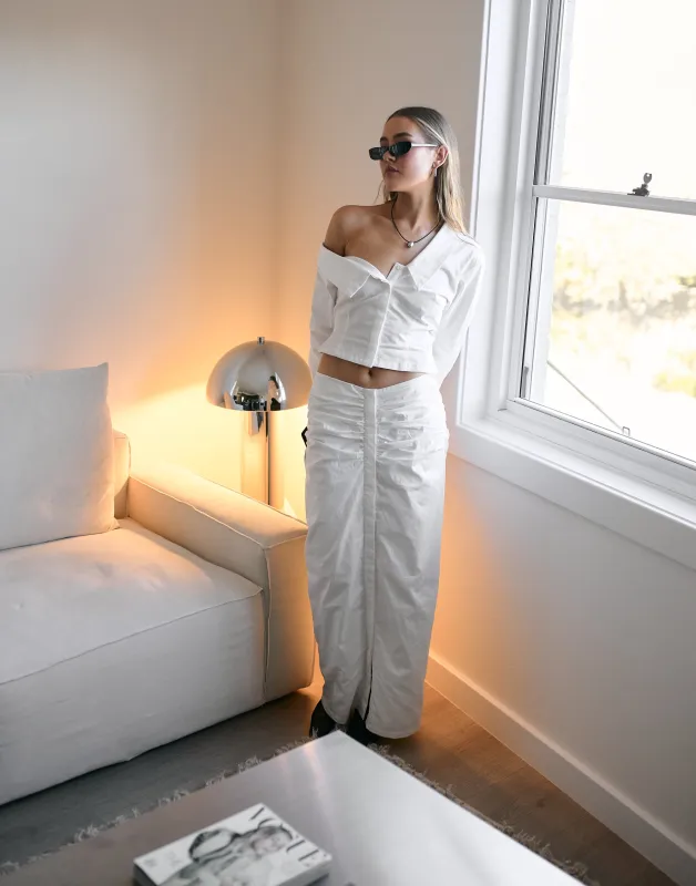 Arion Maxi Skirt (White) sold by Charcoal Clothing