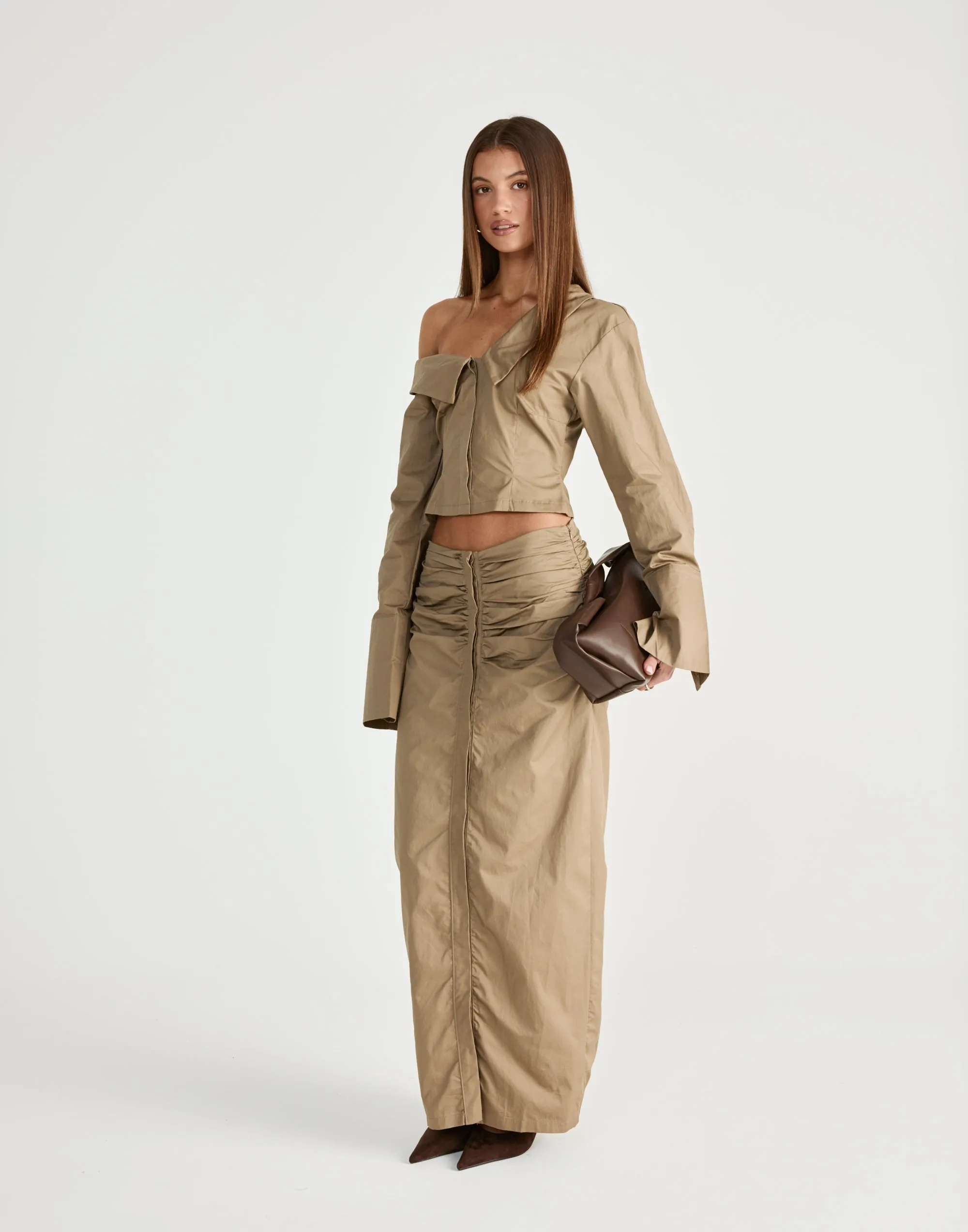 Arion Maxi Skirt (Mocha) sold by Charcoal Clothing